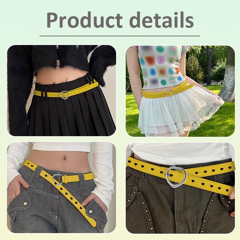 YALLNASL Retro Y2k Star Waist Belt for Girls Goth Punk Rock Belt for Jeans Dress Adjustable Faux Leather Belt Vintage - Image 3